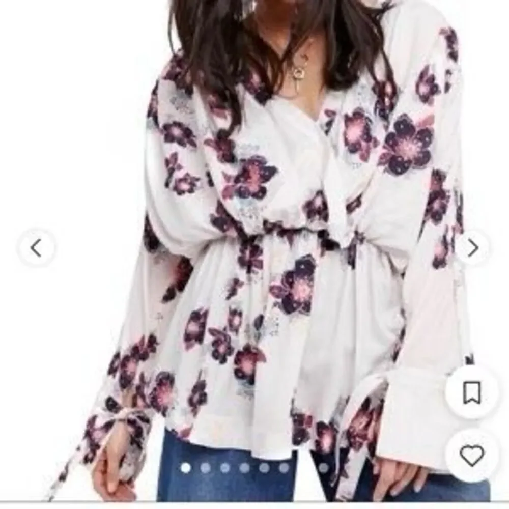 FREE PEOPLE | tuscan dreams floral bell sleeve tunic S/M - Picture 2 of 12